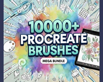 10 000+ Procreate Brushes Mega Bundle | Ultimat digitalt konstpenselset för teckning, målning, skissning, tatuering, anime och mer.