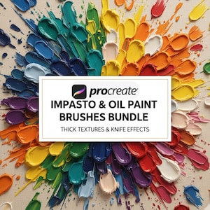 Procreate Impasto & Oil Paint Brushes Bundle | Acrylic Textures, Palette Knife, Thick Paint, Canvas and Paper Textures
