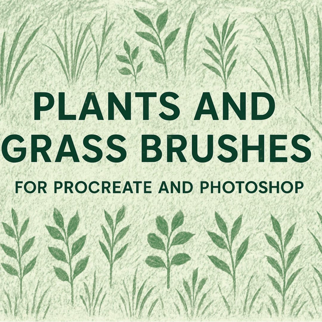Plants & Grass Procreate Brushes for Photoshop | Nature, Landscape ...