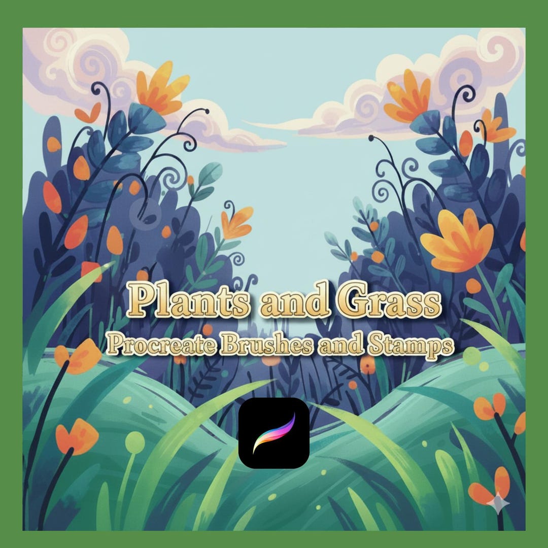 Plants & Grass Procreate Brushes and Stamps | Realistic Leaves, Trees ...
