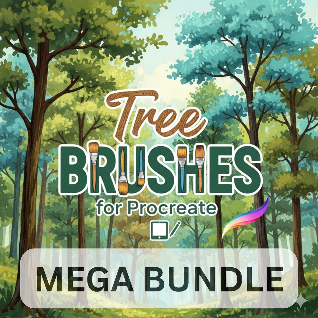Tree, Flower & Leaves Brushes Mega Bundle for Procreate | Nature ...