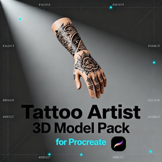 Procreate Tattoo Artist 3D Model Pack | 3d Model Bundles| Stencils & Stamps | Japanese Mask Illustrations | All-in-One Tattoo Design Bundle|