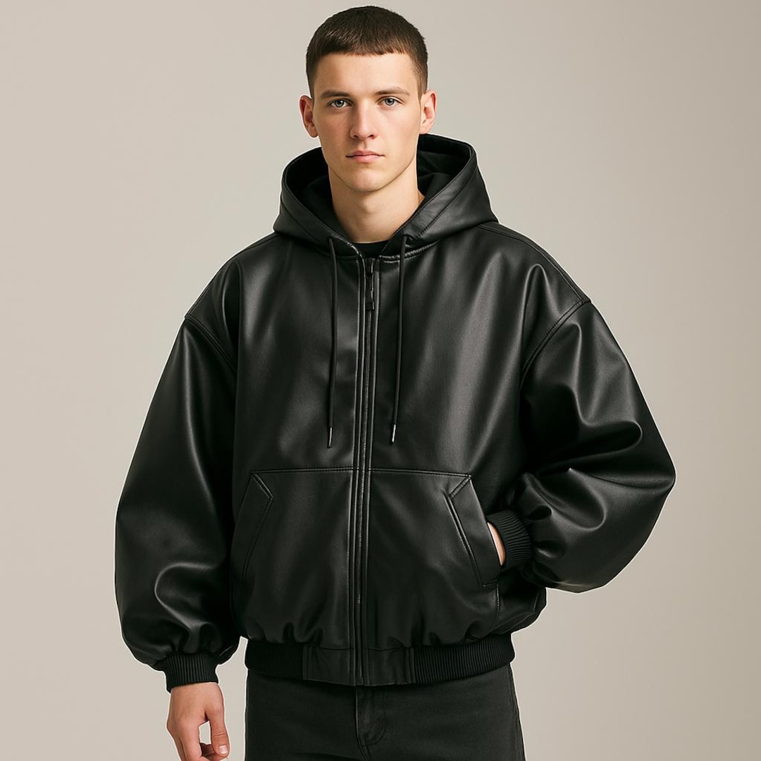 ジャケット・アウター 00s comme ca men leather zip hoodie Y2K il_1080xN.7387711951_5sdg.jpg