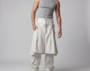 Faux Leather Urban Streetwear Pants - Men Stylish Baggy Trouser