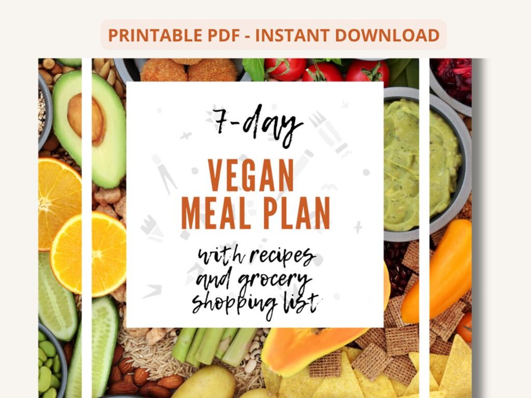 7-day Vegan Meal Plan | Printable Planner With Recipes & Grocery List ...