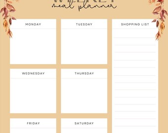 Printable Meal Planner - Autumn Edition - Etsy