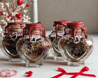 Witch's bottle "Magic of Hearts" Spell Jar - Magic glass