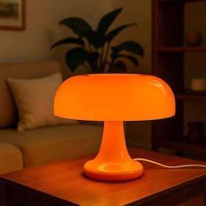 Orange Pilz-LED-Lampe - Retro-Nachtlicht