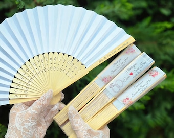Engraved Wooden Wedding Hand Fans, Bridal Party Favors