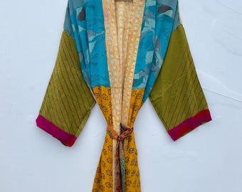 Authentic Vintage Crepe Silk Kimono | Soft Flowing Silk Robe | One-of-a-Kind Gift.