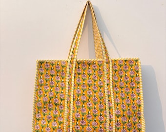 Handcrafted Cotton Quilted Tote – Eco-Friendly Daily Use Bag.