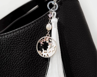Handmade Chinese Tassel Charm | Symbolic Bag Accessory with Animal Motifs