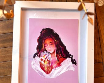 Lámina artística - Corazón de cristal con brasas silenciosas