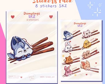 Colección de stickers lindos de animales de Kpop Multistan - Stray Kids - BTS - ATEEZ