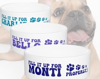 Personalized Pet Bowl for Dogs & Cats, Custom Pet Dish, Dog Food Bowl, Cat Water Bowl, Perfect Gift for Pet Owners, Ceramic Feeding Bowl