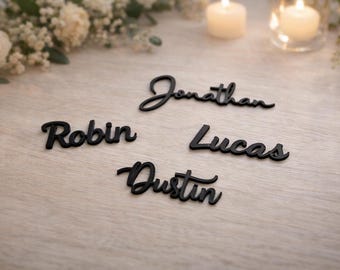 Personalisierte Namenskarten Hochzeit | 3D gedruckte Platzkarten mit Namen | Moderne Kalligrafie | Tischdeko Hochzeit