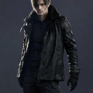 Handmade RE 9 Leon S Kennedy Resident Evil Requiem Black Leather Jacket