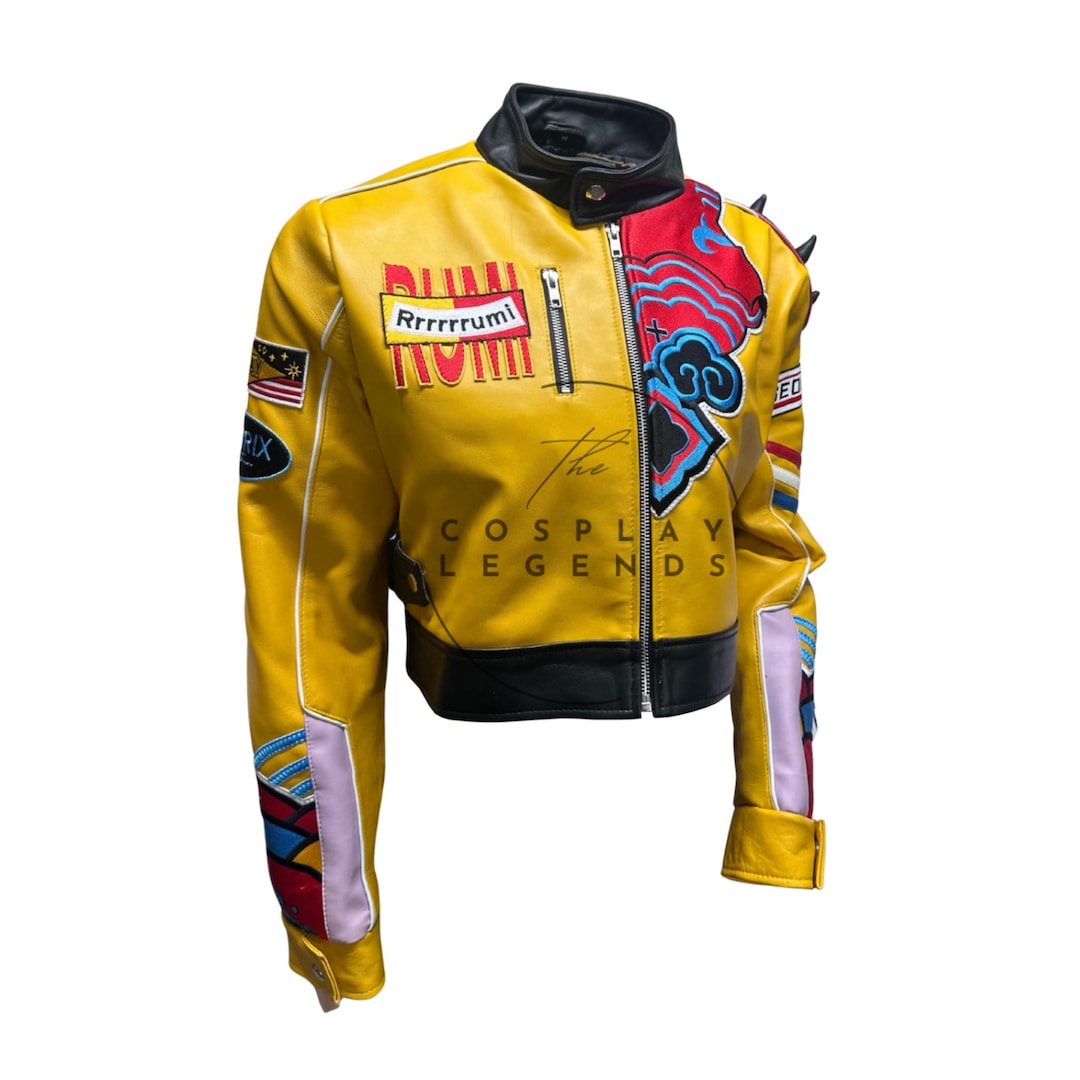 Handmade Rumi Kpop Demon Hunter Yellow Leather Jacket - Etsy