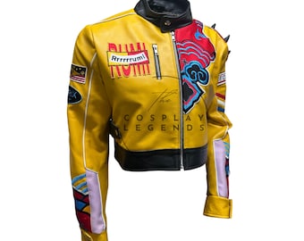 Handmade Rumi KPop Demon Hunter Yellow Leather Jacket
