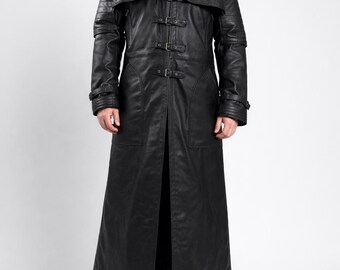 最終値下げ‼ 希少 PUNK CHANGE ブラック ジャンプスーツ 274 Handmade Steampunk Gothic Leather Trench Coat Jacket Hugh Jackman