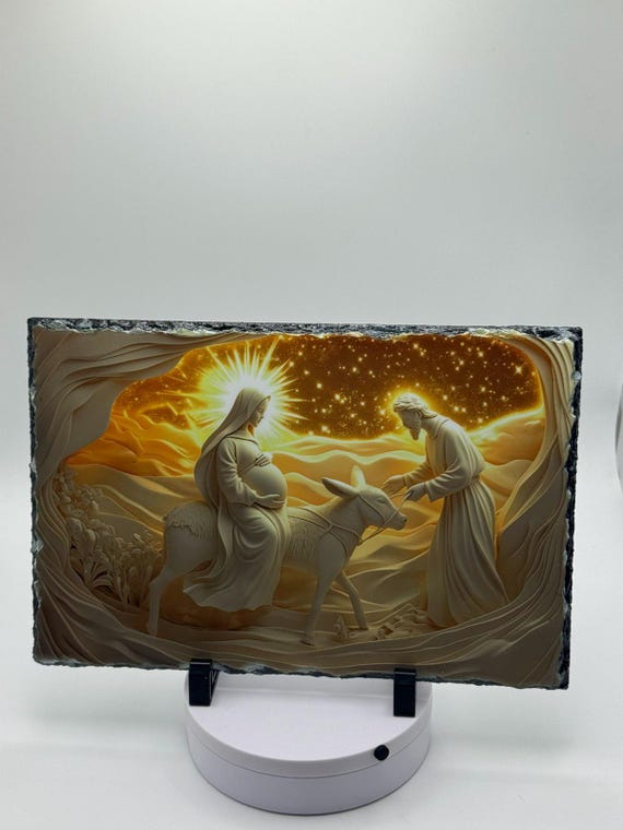 Lamp with Saint Paisios with wooden base with 7 color led