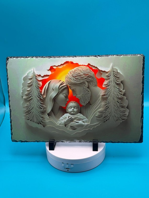 Religious Icon Catholic, Christian, Orthodox, Baptism, Wedding, Birthday Gift Natural stone