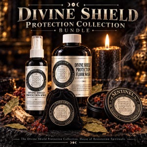Divine Shield Protection Collection Bundle | Complete Home Protection System | Spelled Conjure | Hoodoo Protection | Spiritual Warfare |