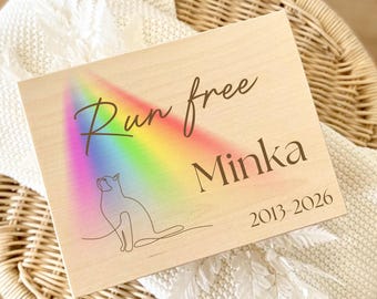 Personalisierte Erinnerungsbox Haustier • Erinnerungskiste für die Katze mit Name & Lebensdaten • Andenken Tierverlust Geschenk