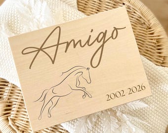 Personalisierte Erinnerungsbox Haustier • Erinnerungskiste fürs Pferd mit Name & Lebensdaten • Andenken Tierverlust Geschenk