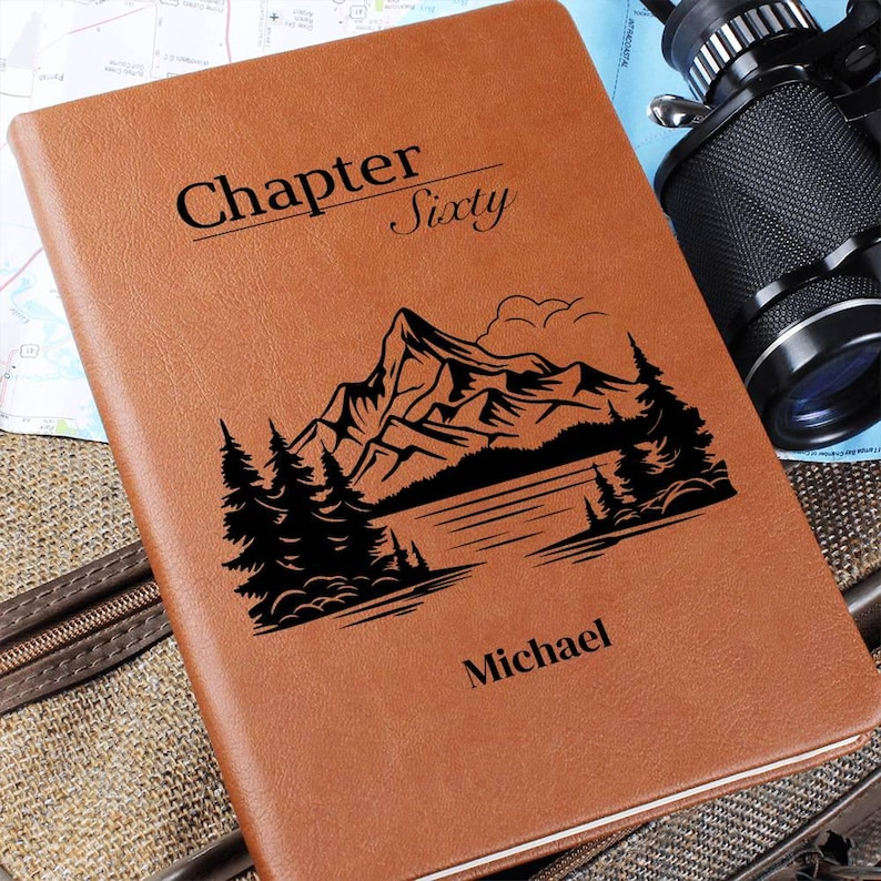 60th Birthday Gift Husband Personalized Chapter 60 Leather Journal Custom Dad image 2
