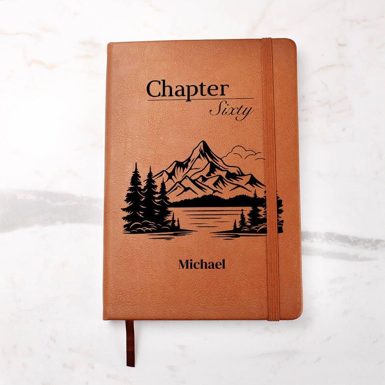 60th Birthday Gift Husband Personalized Chapter 60 Leather Journal Custom Dad image 3