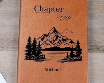50th Birthday Gift Son Husband Personalized Chapter 50 Leather Journal Custom Brother Dad