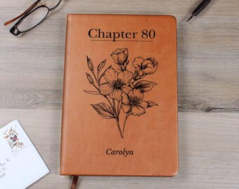 Personalized 80th Birthday Gift Mom Mum Chapter 80 Journal Leather Custom Aunt Diary