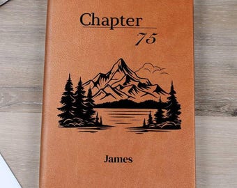75th Birthday Gift Him Personalized Chapter 75 Journal Leather Custom Notebook