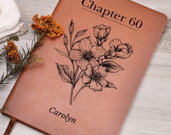 60th Birthday Gift Sister Personalized Chapter 60 Leather Journal Mom Mum