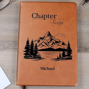 60th Birthday Gift Husband Personalized Chapter 60 Leather Journal Custom Dad image 1