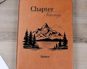 70th Birthday Gift Dad Personalized Chapter 70 Leather Journal Custom Husband