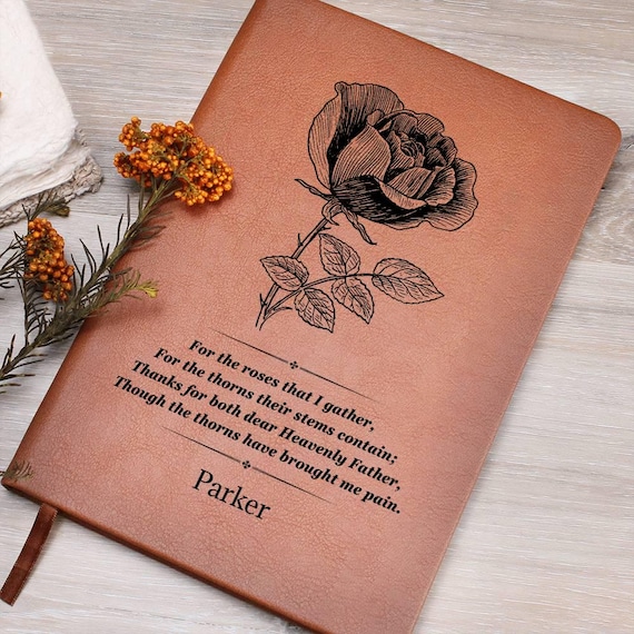 Personalized Gratitude Journal Christian Gift Christmas Custom Birthday Thankful Notebook