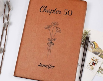 Personalized 50th Birthday Gift Custom Chapter 50 Leather Journal