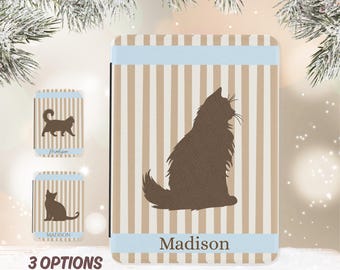 Custom Kindle Case Paperwhite 12th Gen 7" Colorsoft Signature Leather Personalized Gift Cat Lover