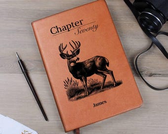 70th Birthday Gift Dad Personalized Chapter 70 Leather Journal Husband Custom Brother