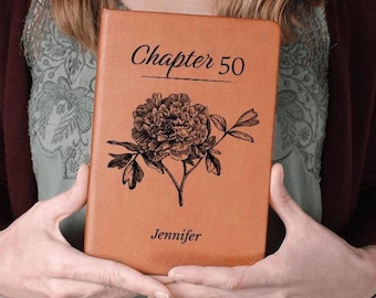 50th Birthday Gift Friend Personalized Chapter 50 Leather Journal Mom