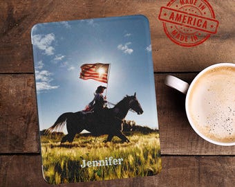 Custom Kindle Case Paperwhite 12th Gen 7" Colorsoft Leather Hand Strap Cowgirl Personalized Name