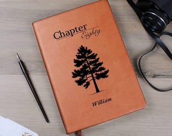 80th Birthday Gift Dad Personalized Chapter 80 Leather Journal