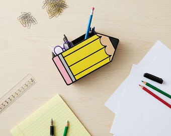 Benutzerdefinierte Name Bleistifthalter - Lehrer Geschenk - 3D gedruckte Lehrer Wertschätzung Woche Geschenk - Schulbedarf Schreibwaren Dekor