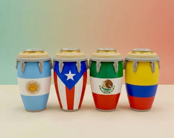 Conga Trommel Dosenhalter Mini Cooler | Mexiko, Kolumbien, Fuerte Rico Kulturelles Getränk Isolator 12oz