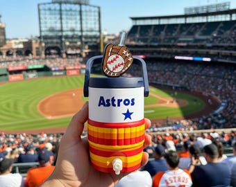 Retro Astros Mini-Cooler Dosenhalter | 3D gedruckte Getränkehülle, Baseball-Fan Geschenk