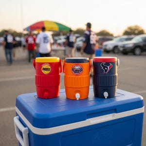 Houston Sports Mini Cooler | 3D-utskriven burkhållare för Texans, Astros och Rockets