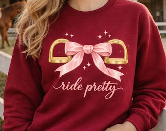 Equestrian Sweatshirt, Stable Style Horse Crewneck, Classic Preppy Barn Lifestyle Top