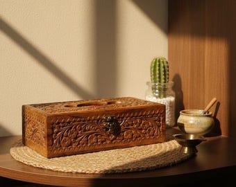 The Legacy (Virsa) – Large Decorative Wooden Tissue Box Cover (6"x11"x3.5”high)